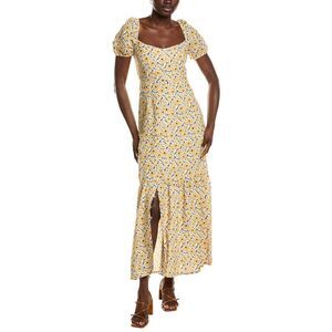 Emerson Fry Womens  Luie Linen-Blend Maxi Dress, Yellow